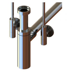 Abacus Professional Chrome Bottle Trap with Designer Isolation Valve Kit