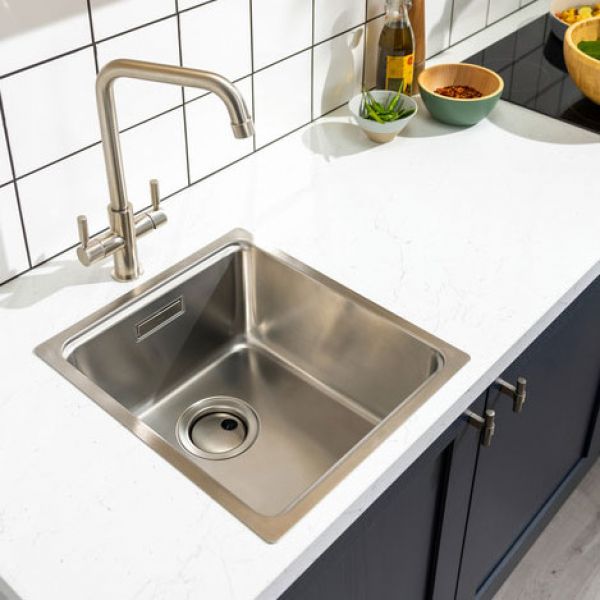 Abode System Sync Single Bowl Stainless Steel Kitchen Sink #6
