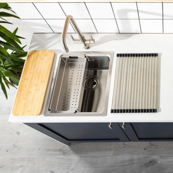 Abode System Sync Single Bowl Stainless Steel Kitchen Sink #7