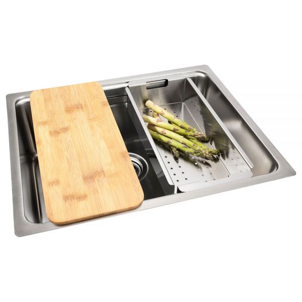 Abode System Sync Large Single Bowl Stainless Steel Kitchen Sink #4