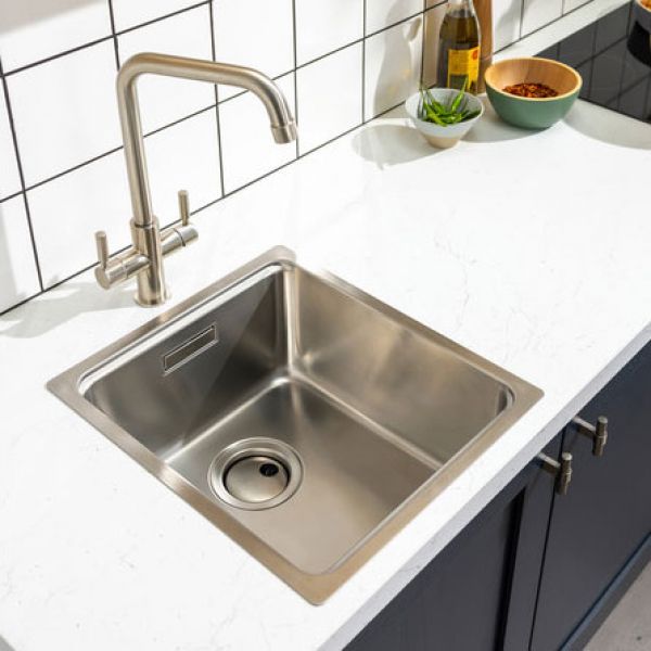 Abode System Sync Large Single Bowl Stainless Steel Kitchen Sink #7