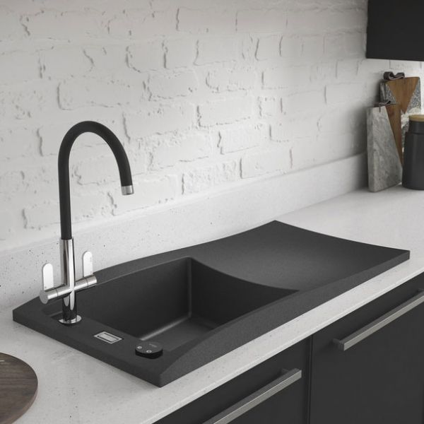 Abode Swich Matt Black Filtered Water Diverter Valve with High Resin Filter #2