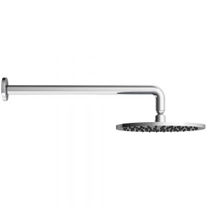 Abacus Chrome 250mm Round Shower Head with Wall Mounted Shower Arm