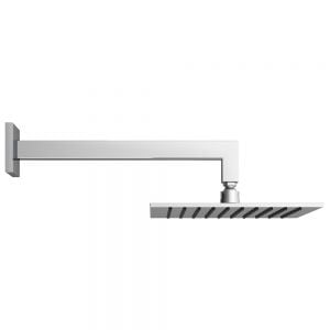 Abacus Chrome 250mm Square Shower Head with Wall Mounted Shower Arm