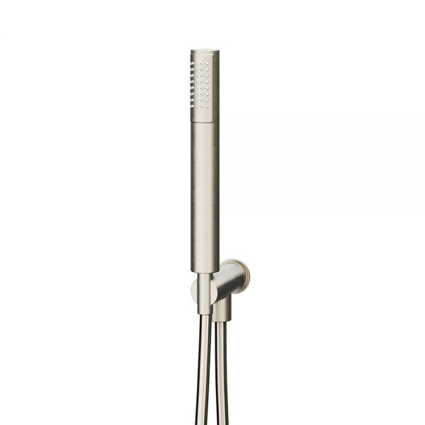 Abacus Brushed Nickel Round Shower Kit with Wall Outlet, Handset and Hose