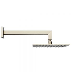 Abacus Brushed Nickel 250mm Square Shower Head with Wall Mounted Shower Arm