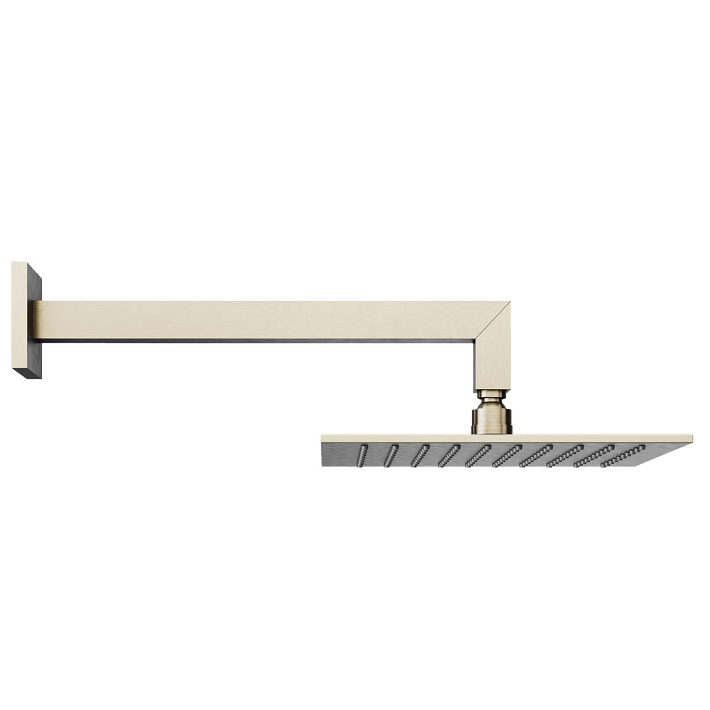 Abacus Brushed Nickel 250mm Square Shower Head with Wall Mounted Shower