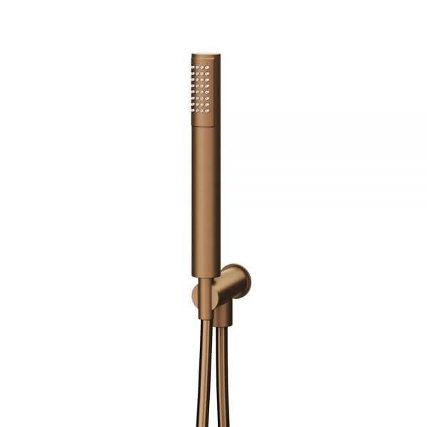 Abacus Brushed Bronze Round Shower Kit with Wall Outlet, Handset and Hose