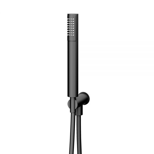 Abacus Anthracite Round Shower Kit with Wall Outlet, Handset and Hose