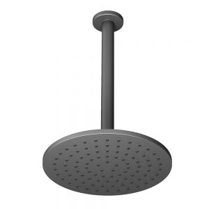 Abacus Anthracite 250mm Round Shower Head with Ceiling Mounted Shower Arm
