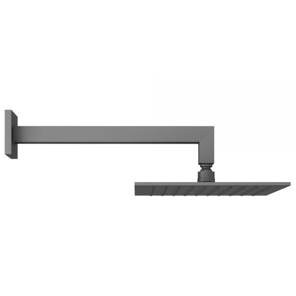Abacus Anthracite 250mm Square Shower Head with Wall Mounted Shower Arm