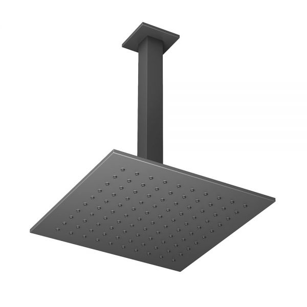 Abacus Anthracite 250mm Square Shower Head with Ceiling Mounted Shower Arm
