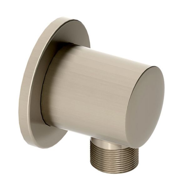 Abacus Brushed Nickel Round Shower Wall Outlet Elbow