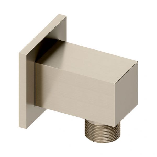Abacus Brushed Nickel Square Shower Wall Outlet Elbow