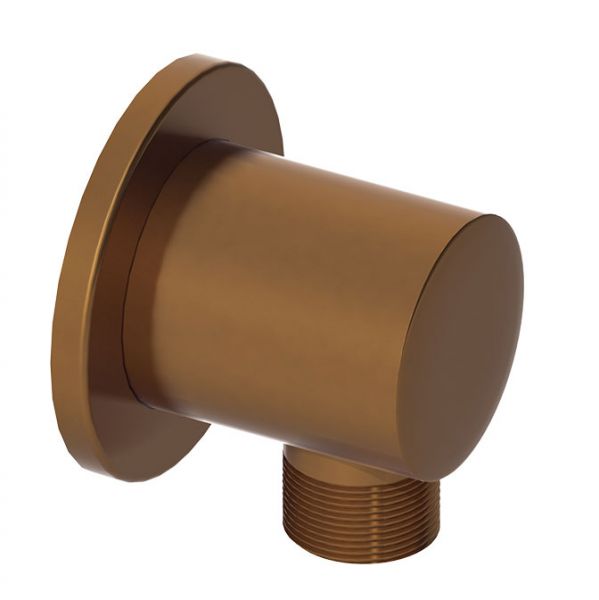 Abacus Brushed Bronze Round Shower Wall Outlet Elbow