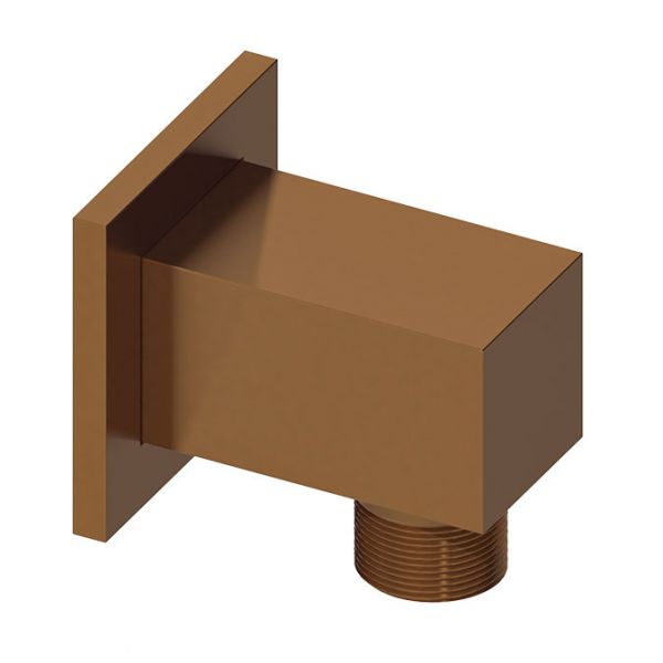 Abacus Brushed Bronze Square Shower Wall Outlet Elbow