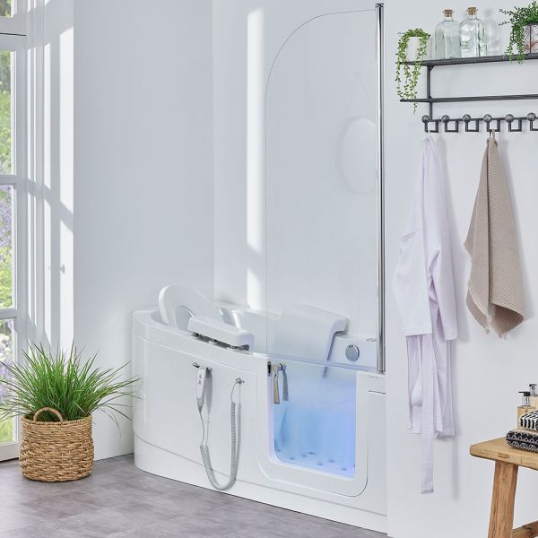 Easy Riser Corner 1700 Easy Access Walk In Shower Bath with Glass Door and Powered Seat #3