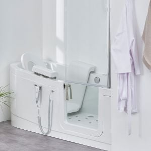 Easy Riser Corner 1700 Easy Access Walk In Shower Bath with Glass Door and Powered Seat