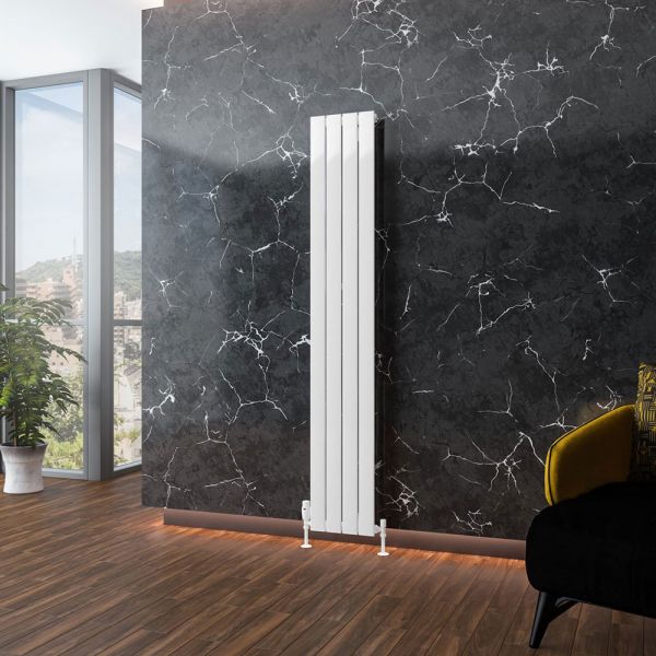 Eastbrook Addington Type 10 1800 x 292 Gloss White Aluminium Designer Radiator #2