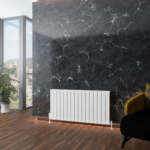 Eastbrook Addington Type 10 600 x 1180 Gloss White Aluminium Designer Radiator #2