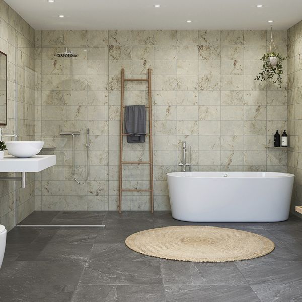 Nuance Medium Corner Amber Tile Waterproof Wall Panel Pack 1800 x 1200 #3