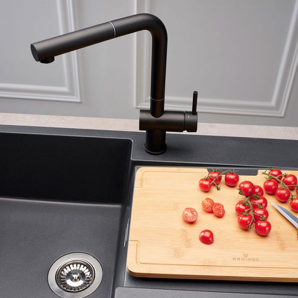 Reginox Amsterdam Black 1 Bowl Granite Kitchen Sink 860 x 500mm #2