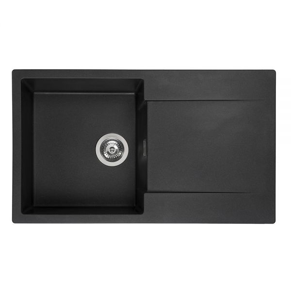 Reginox Amsterdam Black 1 Bowl Granite Kitchen Sink 860 x 500mm