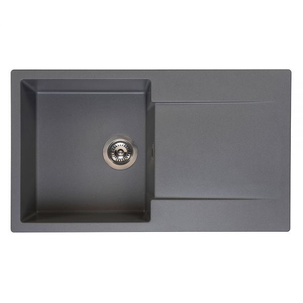 Reginox Amsterdam Grey 1 Bowl Granite Kitchen Sink 860 x 500mm