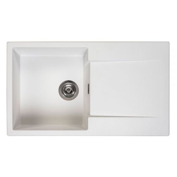 Reginox Amsterdam White 1 Bowl Granite Kitchen Sink 860 x 500mm