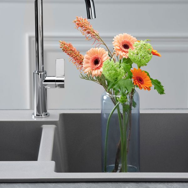 Reginox Amsterdam Grey 1.5 Bowl Granite Kitchen Sink 1000 x 500mm #2
