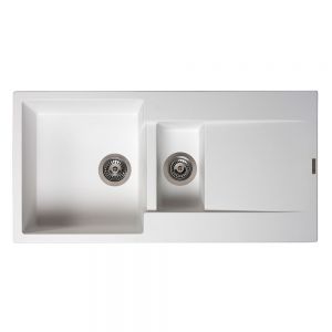 Reginox Amsterdam White 1.5 Bowl Granite Kitchen Sink 1000 x 500mm