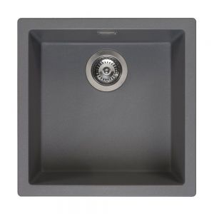 Reginox Amsterdam Grey 1 Bowl Granite Kitchen Sink 460 x 460mm