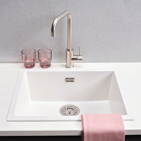 Reginox Amsterdam White 1 Bowl Granite Kitchen Sink 460 x 460mm #3