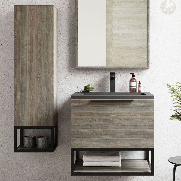 Apex Ambience Grey Oak 600 Wall Hung Vanity Unit #2