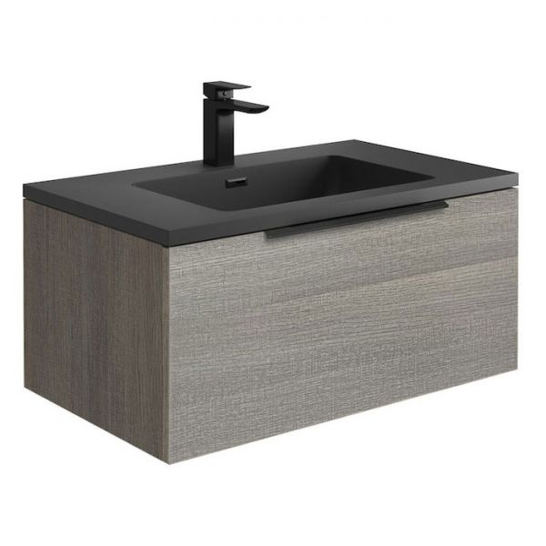 Apex Ambience Grey Oak 800 Wall Hung Vanity Unit