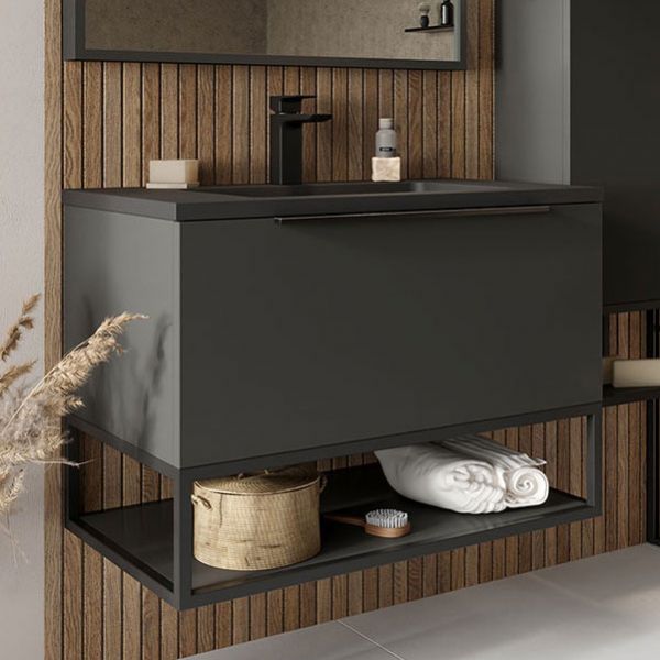 Apex Ambience Matt Grey 600 Wall Hung Vanity Unit #2