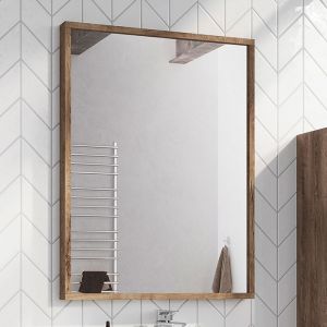 Apex Ambience Oak Rectangular Bathroom Mirror 800 x 600mm
