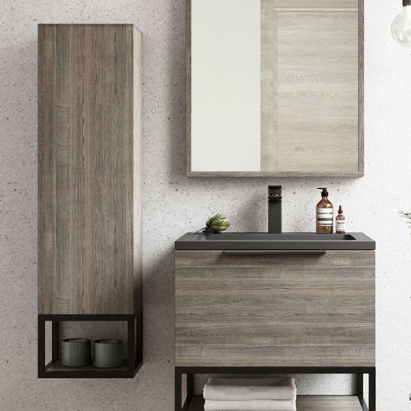 Apex Ambience Grey Oak Tall Bathroom Storage Unit #2