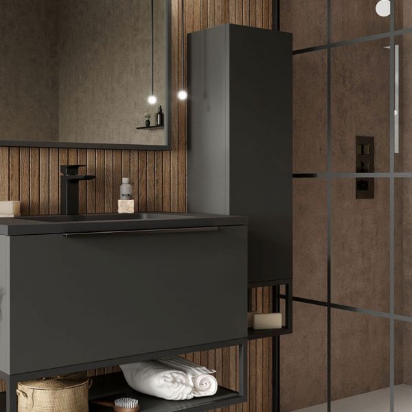 Apex Ambience Matt Grey Tall Bathroom Storage Unit #2