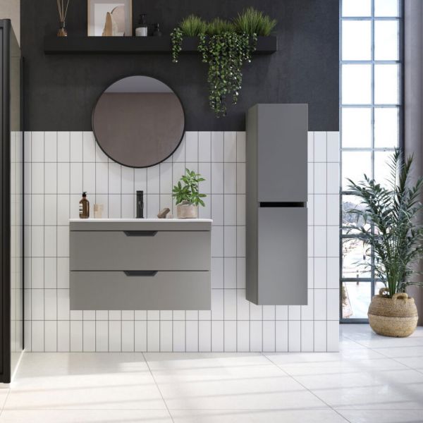Apex Grey Tall Bathroom Storage Unit #2