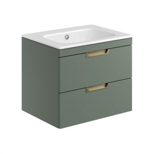 Apex Aubrey Green 600 Wall Hung Vanity Unit and Basin