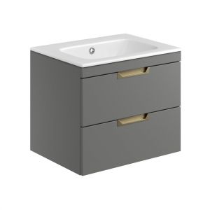 Apex Aubrey Grey 600 Wall Hung Vanity Unit and Basin