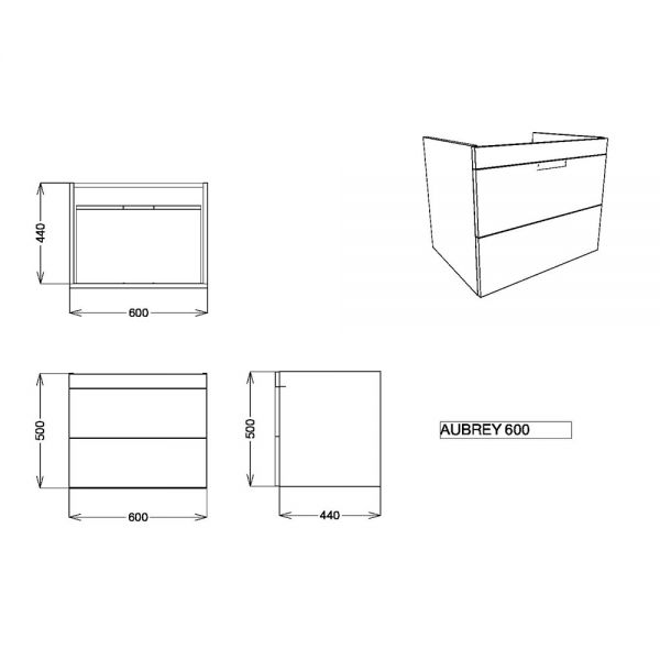 Apex Aubrey Green 600 Wall Hung Vanity Unit and Basin #2