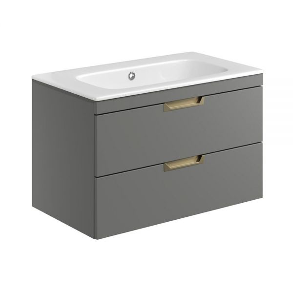 Apex Aubrey Grey 800 Wall Hung Vanity Unit and Basin