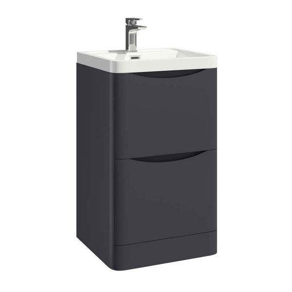 Apex Bella Matt Grey 500 Floor Standing Vanity Unit and Basin