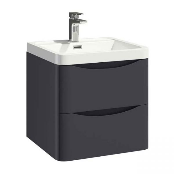 Apex Bella Matt Grey 500 Wall Hung Vanity Unit and Basin