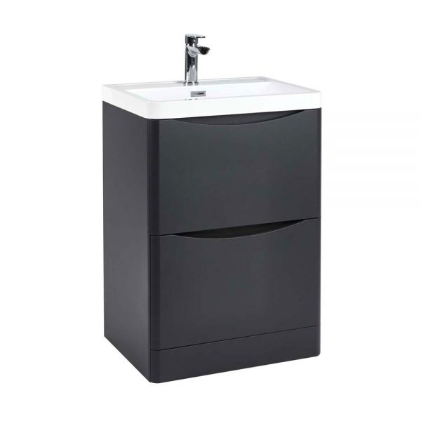 Apex Bella Matt Grey 600 Floor Standing Vanity Unit and Basin