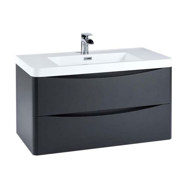 Apex Bella Matt Grey 900 Wall Hung Vanity Unit and Basin