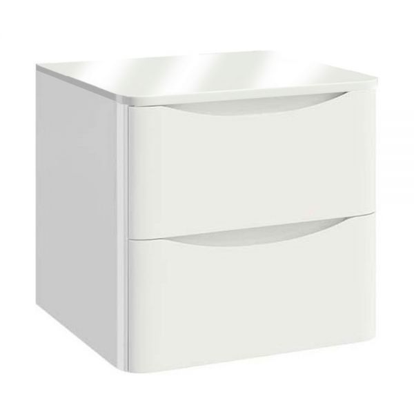 Apex Bella White 600 Wall Hung Vanity Unit and White Worktop