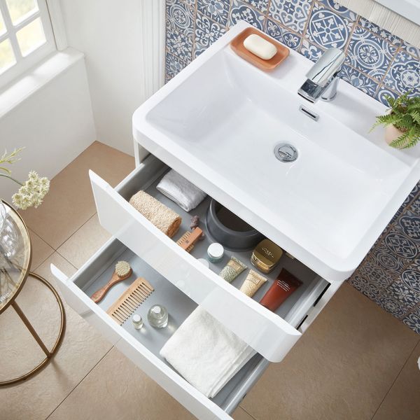 Apex Bella White 500 Wall Hung Vanity Unit and Basin #2